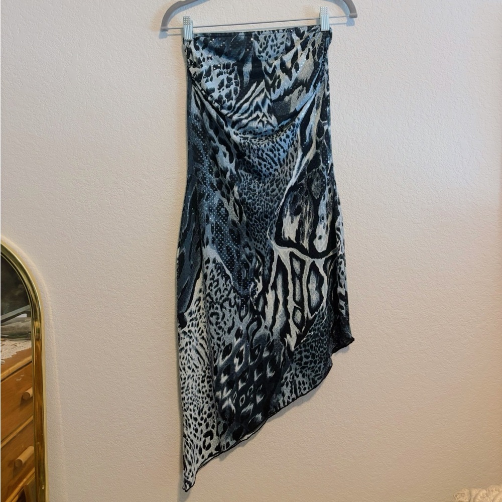 Y2K Vintage Asymmetrical Strapless Dress